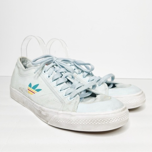 Adidas Nizza Colorful Trefoil Sky Tint Sneakers Size 13 Men’s - Picture 1 of 5